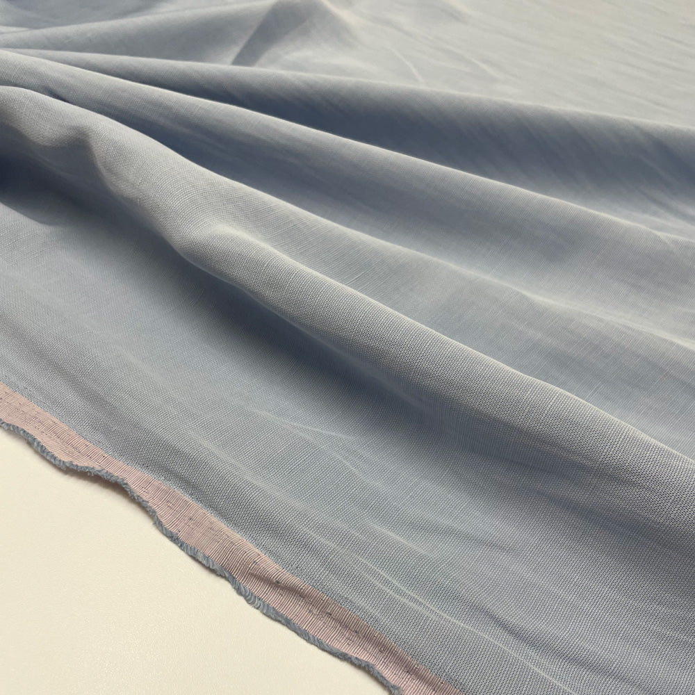 Imperfetto - Tissu lin rayonne - Bleu, Celeste