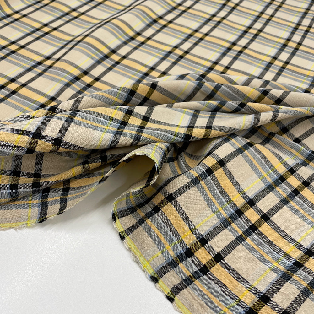 Tissu Stretch, Lin Viscose - Tartan, Abramo