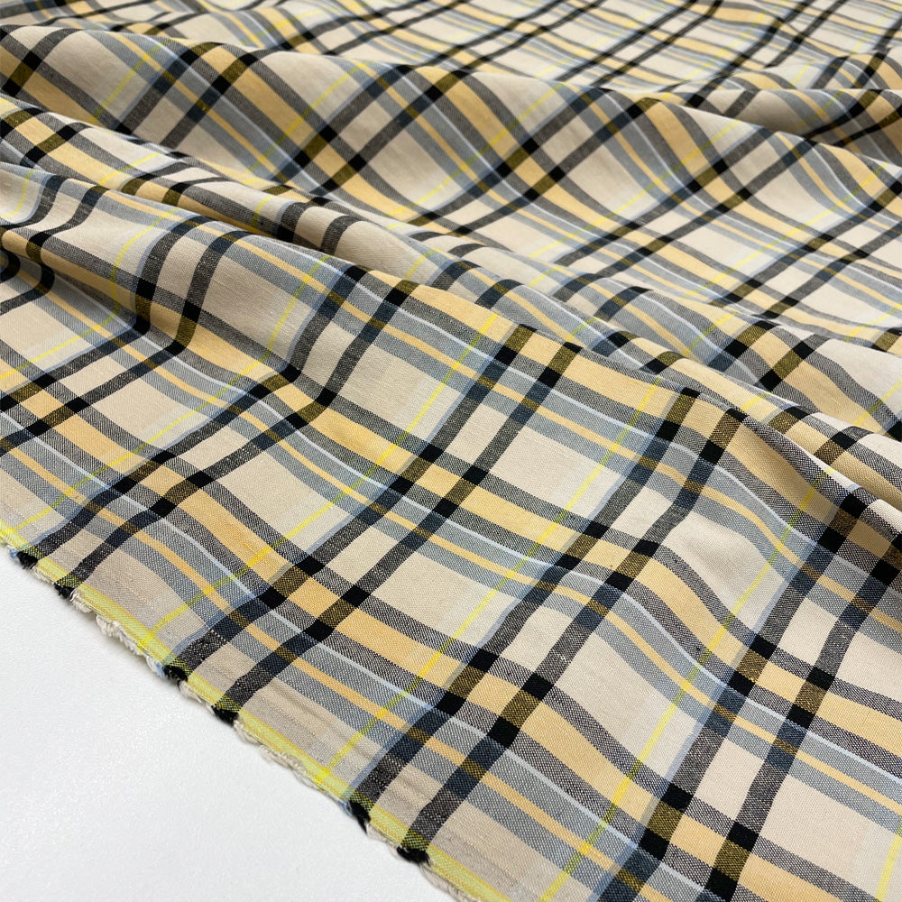 Tissu Stretch, Lin Viscose - Tartan, Abramo