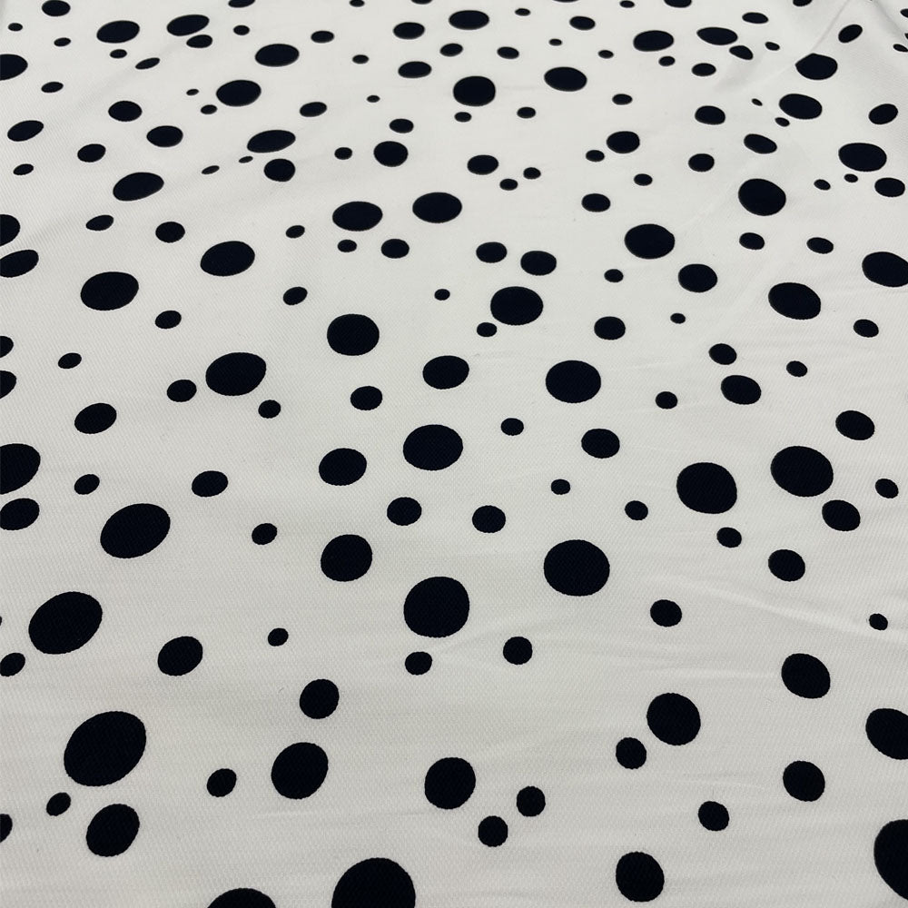 Piqué fabric, Cotton - Midnight blue dots, alesia