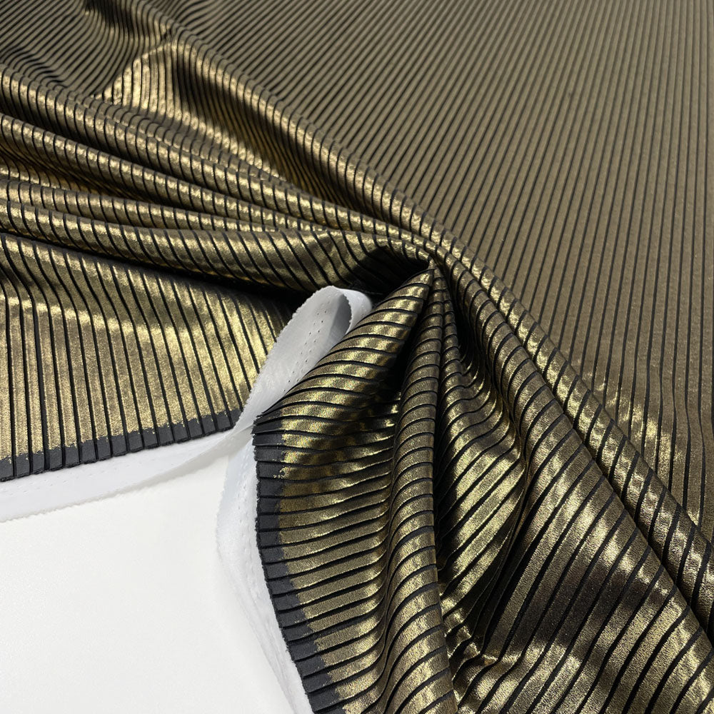 Pleated fabric, iron-on - Gold, Palladium