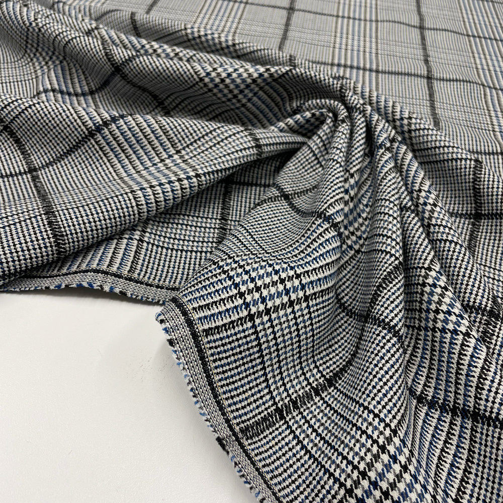 Tissu tailleur, viscose - Carreaux, Frick