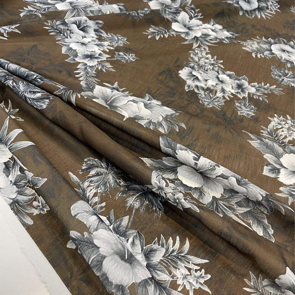 Tissu Voile, Coton et Soie - Floral, Tivion