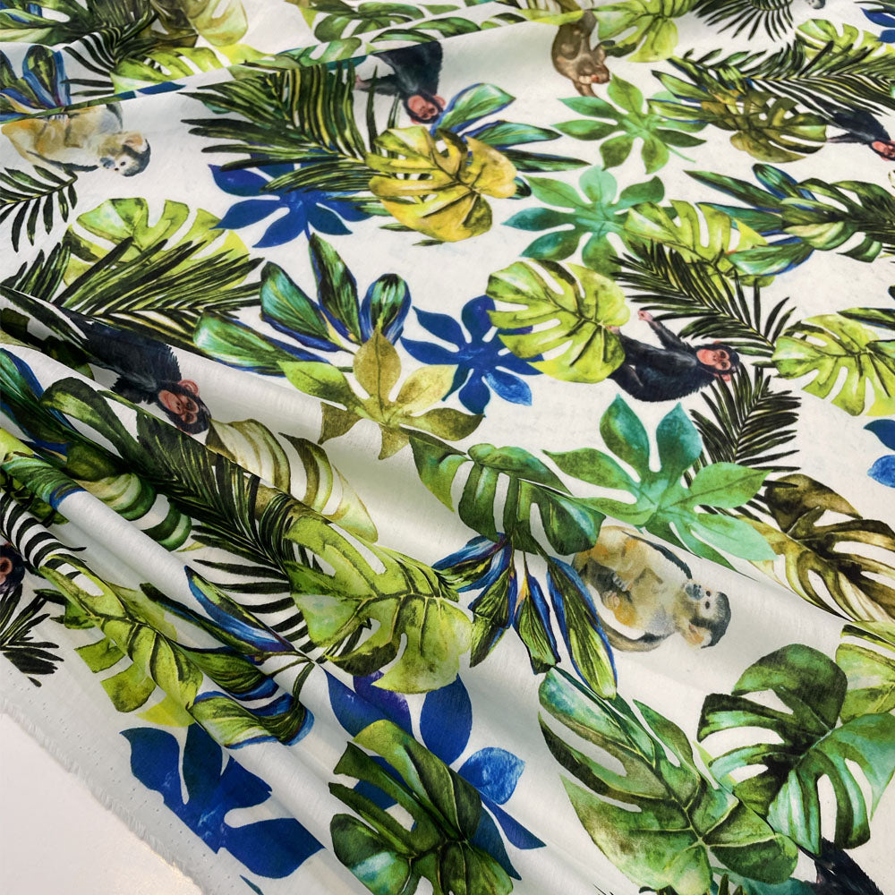 Tissu Voile, Coton et Soie - Tropical, Tivion