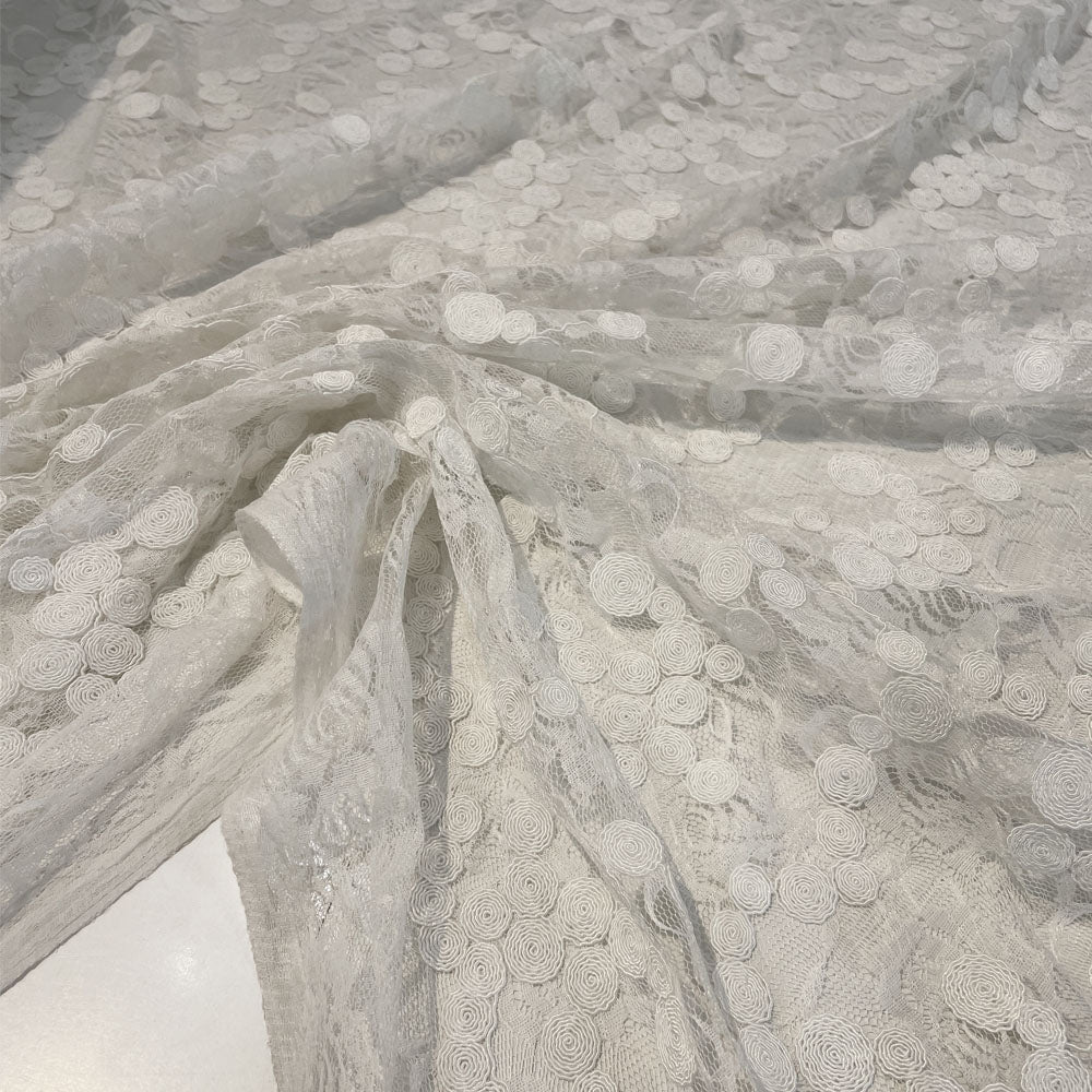 Tissu Dentelle Brodé - 2 coloris, Puccinella